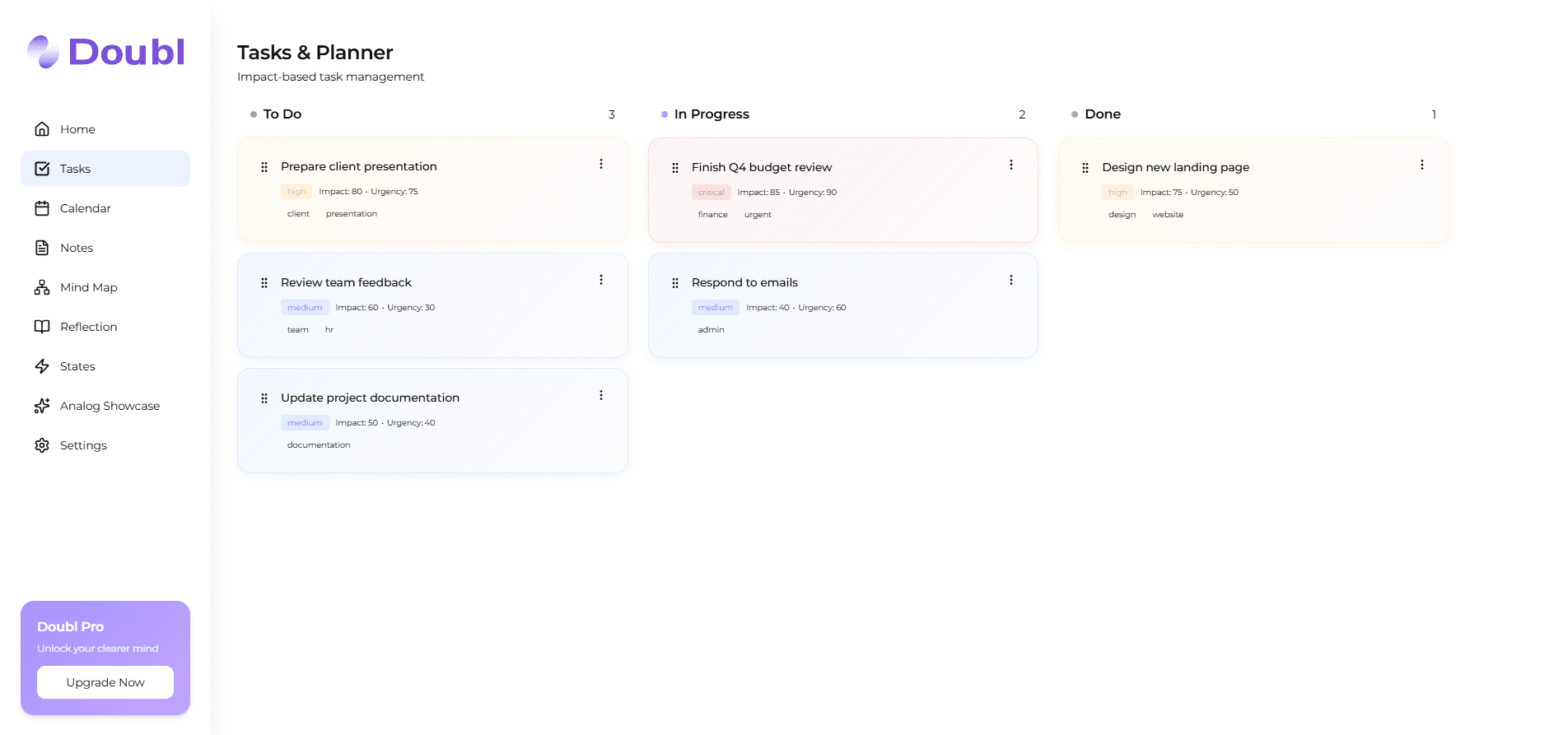 Doubl interface preview
